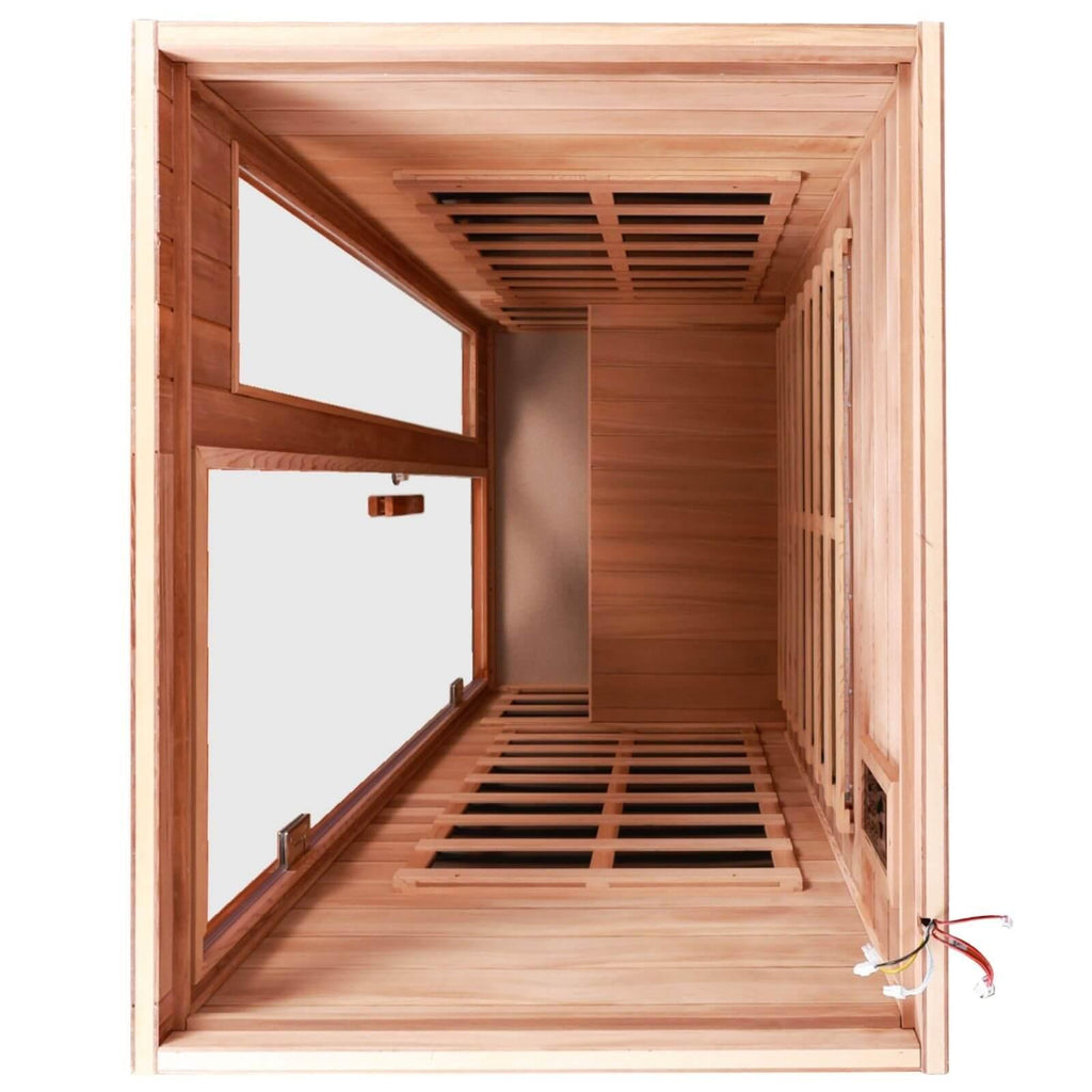 Wearwell-902VR 2 Person Outdoor Ultra-Low EMF Far Infrared Sauna in Red Cedar | Nature's Art, Noble Enjoyment | Value Sale